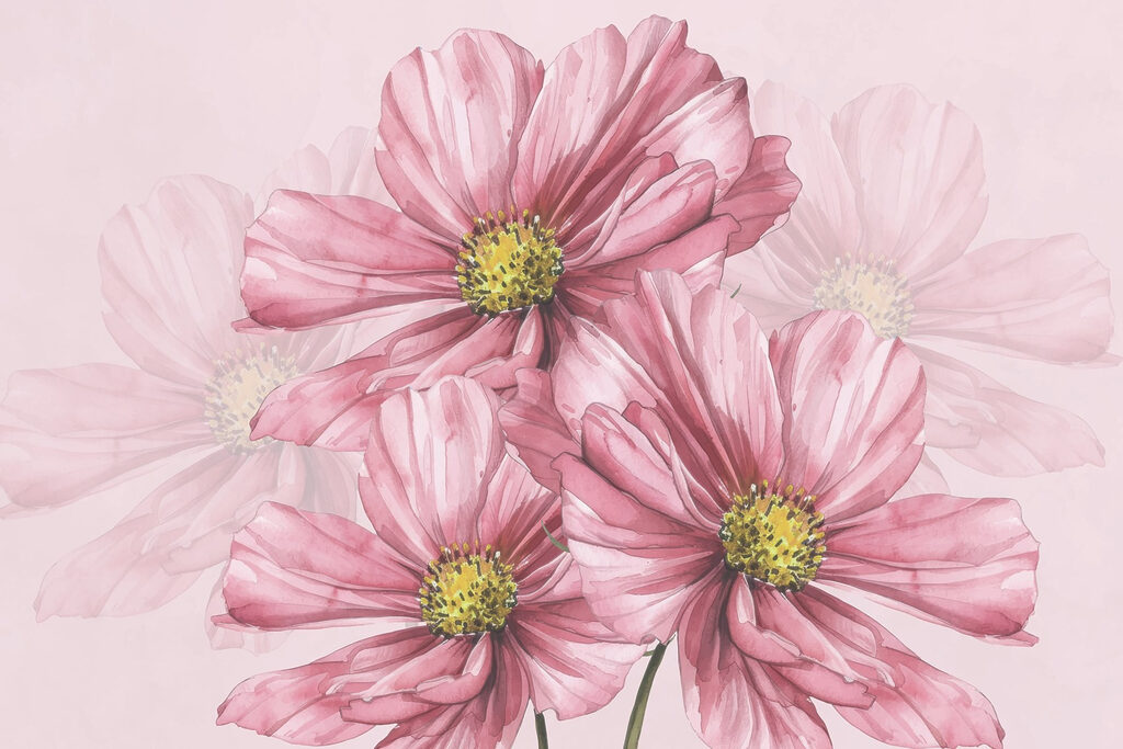 Groep roze bloemen Groep roze bloemen