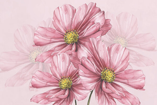 Groep roze bloemen Groep roze bloemen