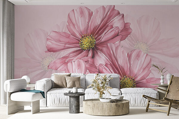Groep roze bloemen Groep roze bloemen