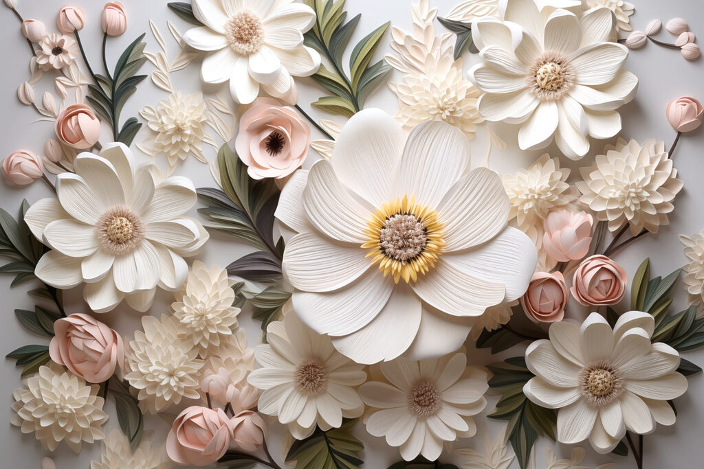 Groep papieren bloemen Groep papieren bloemen