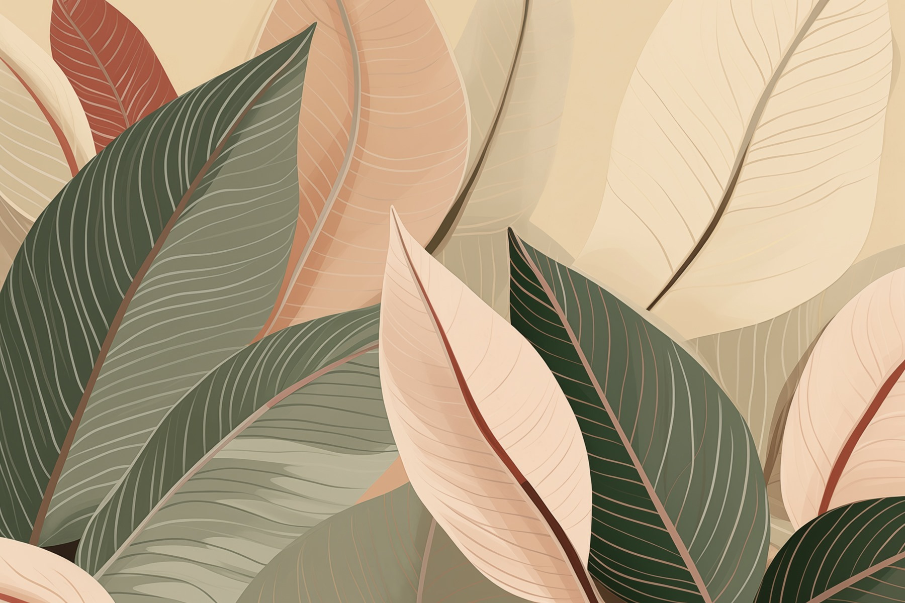 Natural hues of layered leaves