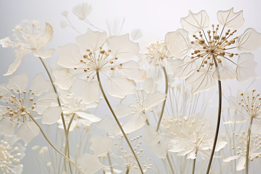 Delicate bloemen in zacht licht