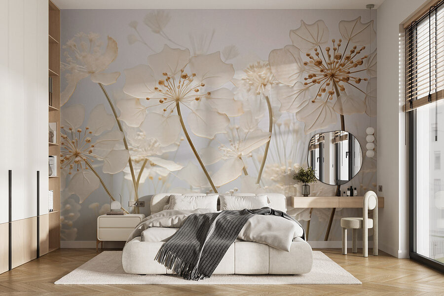 Delicate bloemen in zacht licht