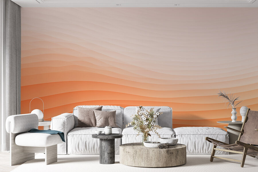 Witte en oranje golvende lijnen