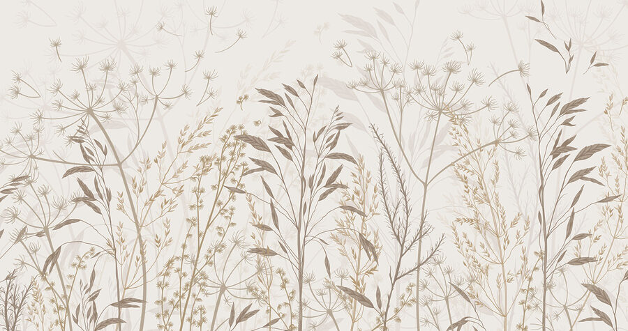 Delicate botanische patronen in neutrale tinten