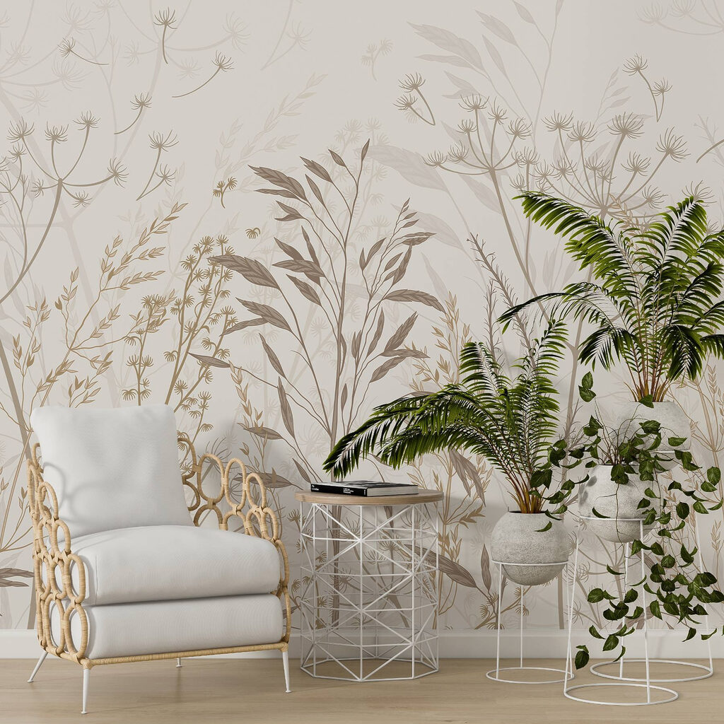 Delicate botanical patterns in neutral tones Delicate botanical patterns in neutral tones