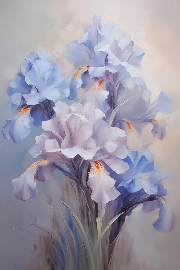 Schilderij van bloemen op een oppervlak Schilderij van bloemen op een oppervlak