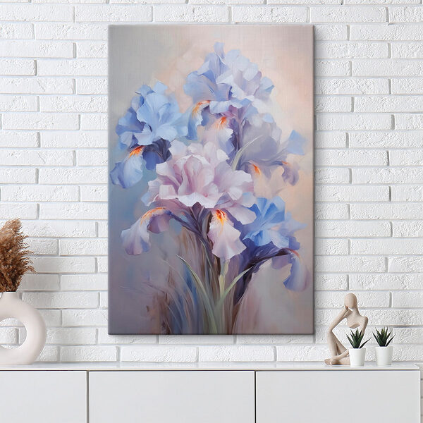 Schilderij van bloemen op een oppervlak Schilderij van bloemen op een oppervlak