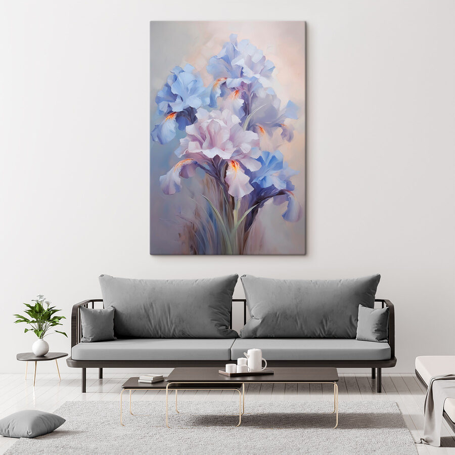 Schilderij van bloemen op een oppervlak