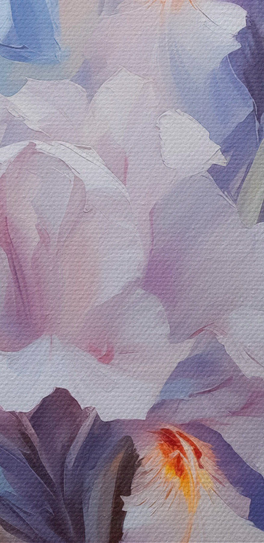 Schilderij van bloemen op een oppervlak