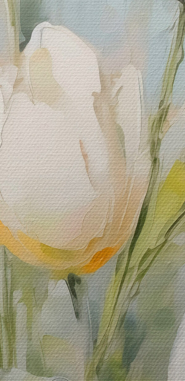 Schilderij van witte tulpen Schilderij van witte tulpen