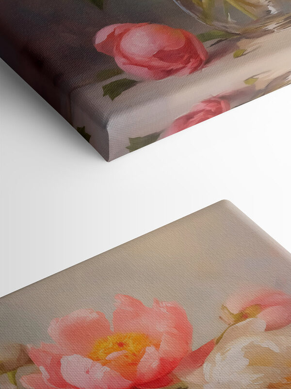 Schilderij van bloemen in een vaas Schilderij van bloemen in een vaas
