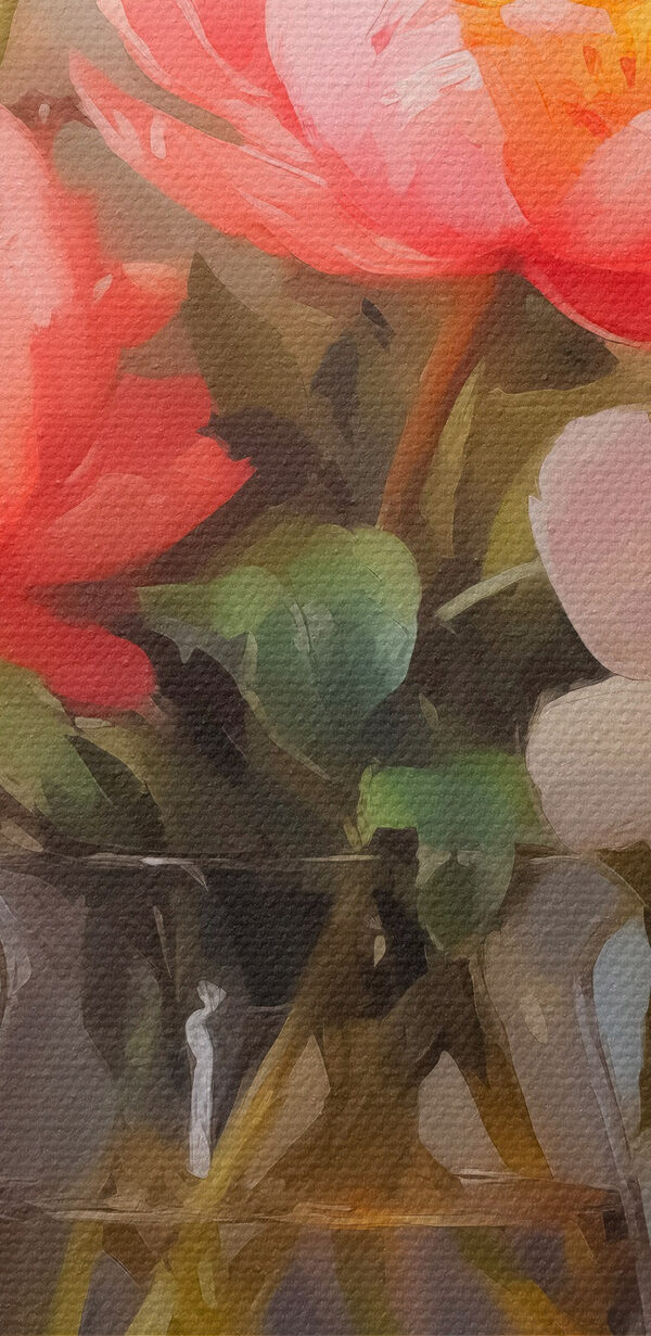 Schilderij van bloemen in een vaas Schilderij van bloemen in een vaas