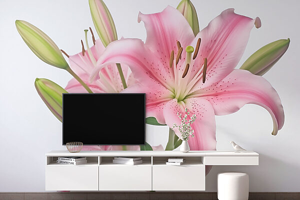 Roze lelie met knoppen Roze lelie met knoppen