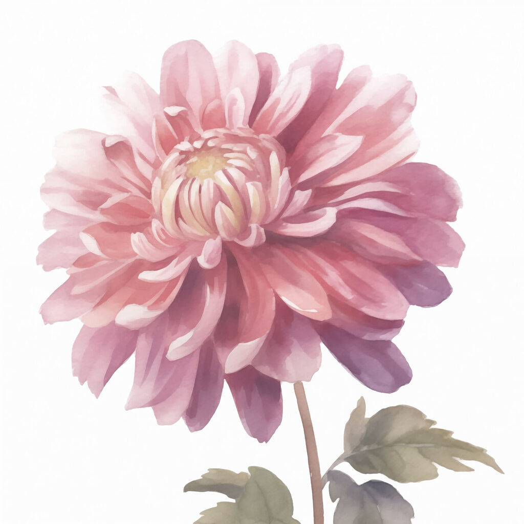 Roze bloem met groene bladeren Roze bloem met groene bladeren