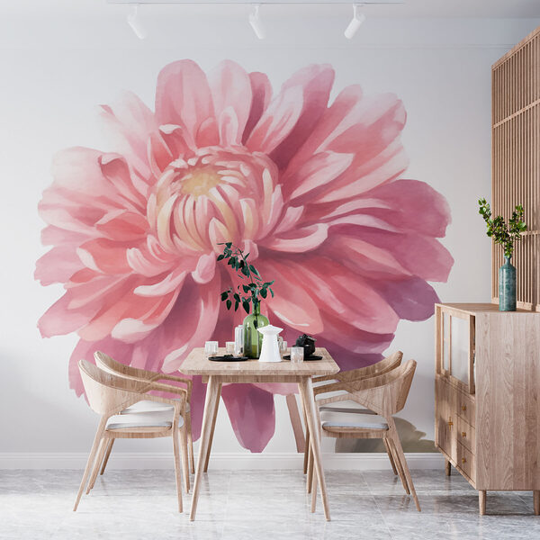 Roze bloem met groene bladeren Roze bloem met groene bladeren