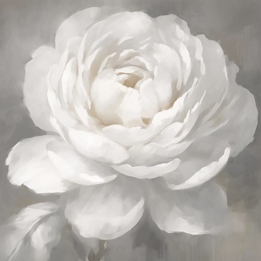 Witte bloem met bladeren Witte bloem met bladeren