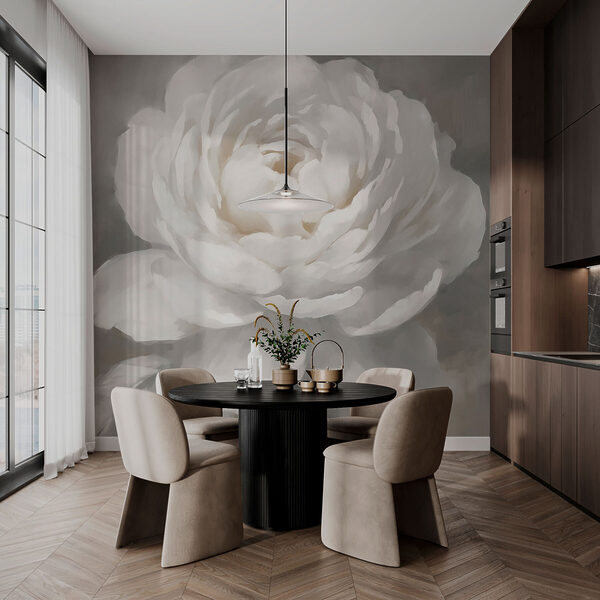 Witte bloem met bladeren Witte bloem met bladeren