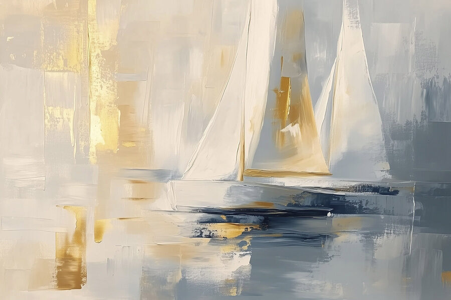 Schilderij van een zeilboot Schilderij van een zeilboot