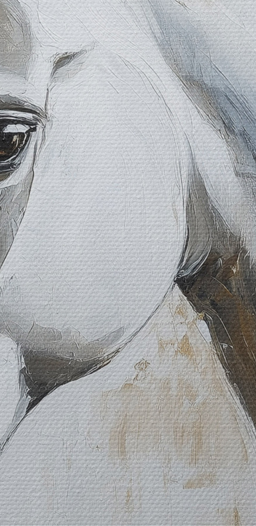Schilderij van een wit paard