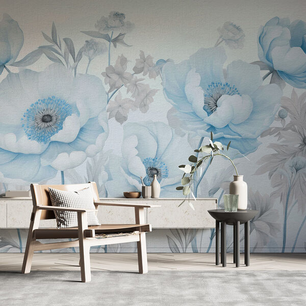 Schilderij van bloemen op een witte achtergrond Schilderij van bloemen op een witte achtergrond