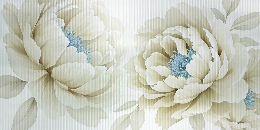 Delicate bloemen in zachte tinten.