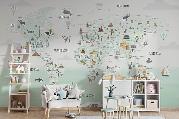 Wereldkaart met dieren Wereldkaart met dieren