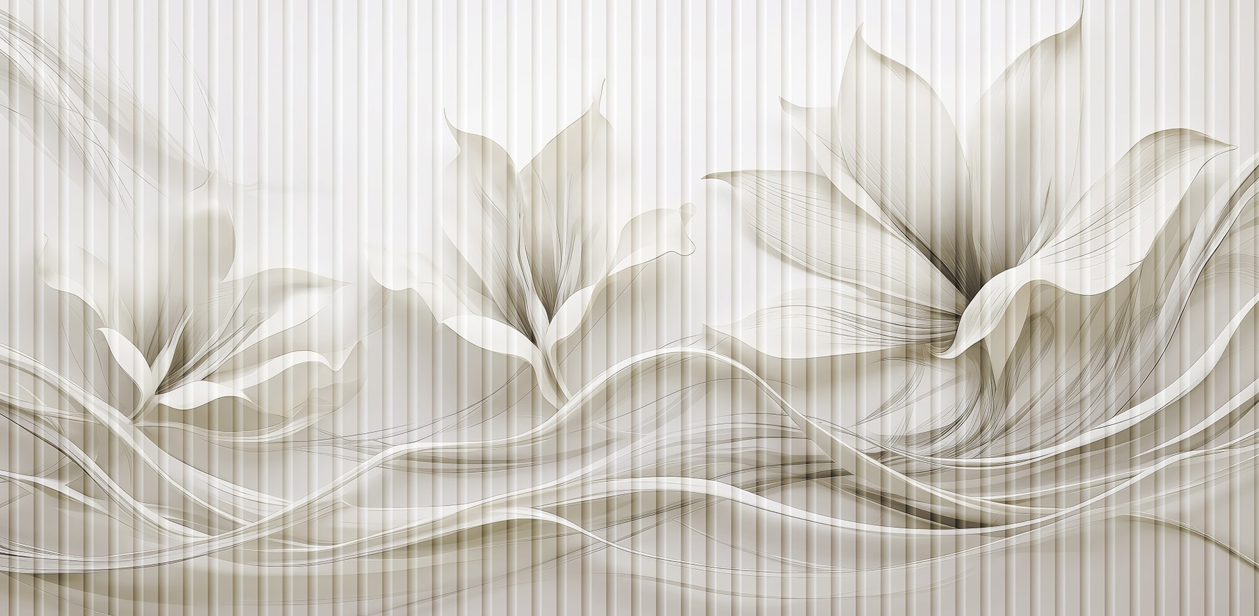 Delicate floral wave design