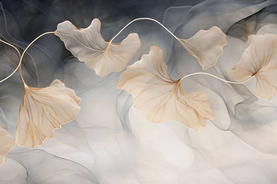 Delicate bladeren op zachte achtergrond
