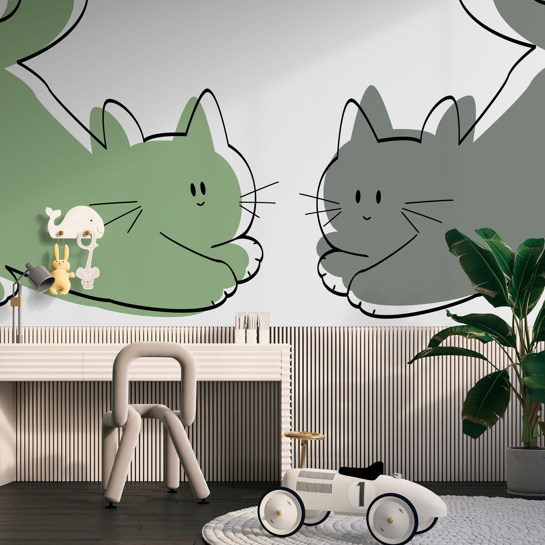 Couple of cats lying down