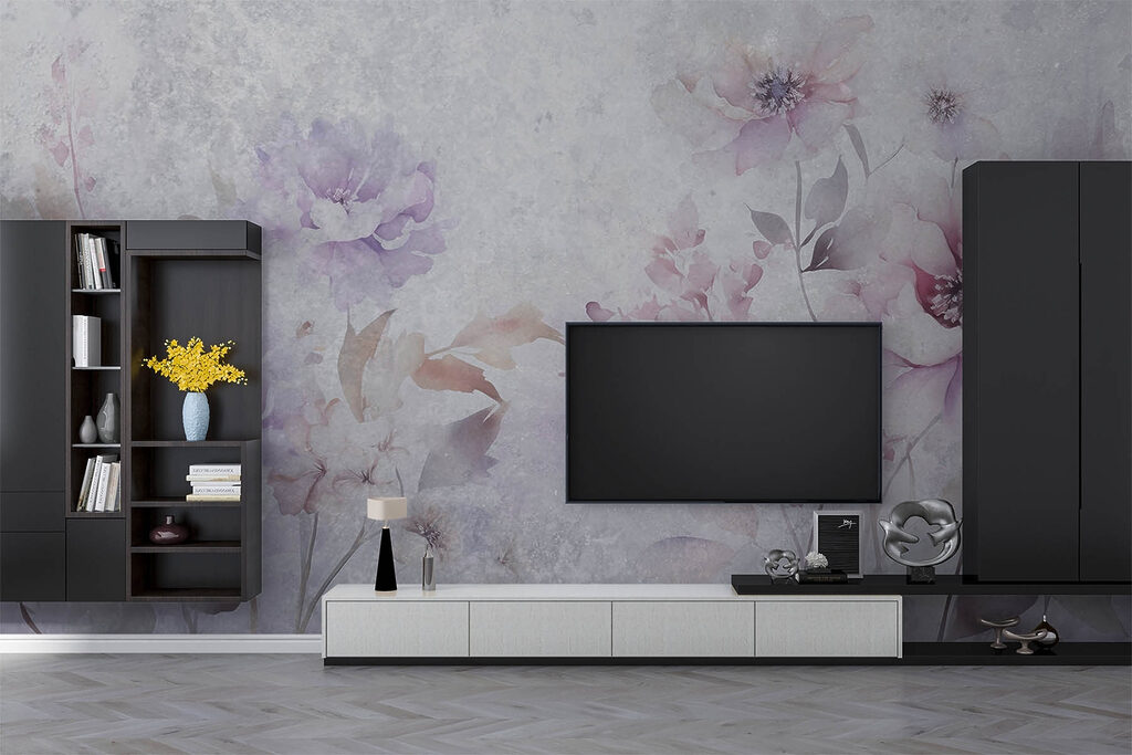 Painting of flowers on a white background Painting of flowers on a white background