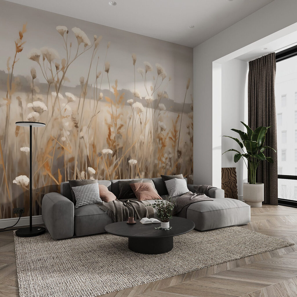 Field of flowers and grass Field of flowers and grass