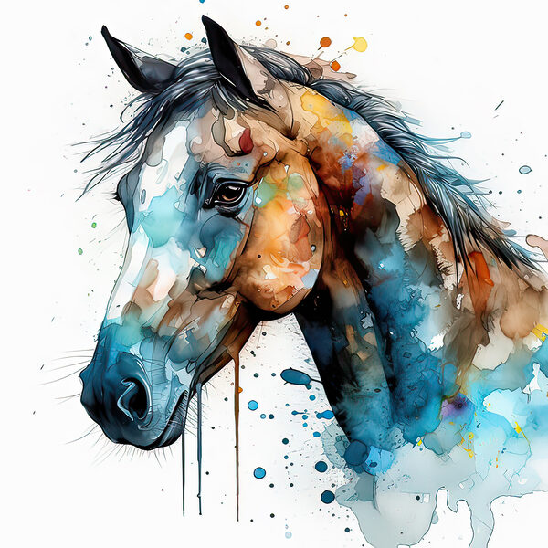 Schilderij van een paard Schilderij van een paard