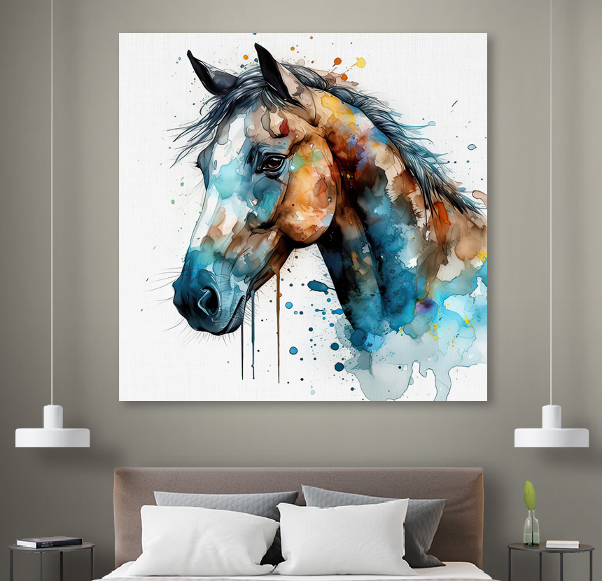 Schilderij van een paard Schilderij van een paard