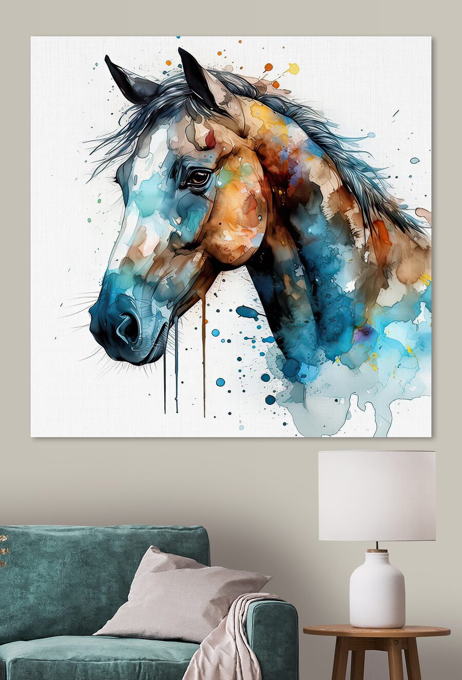 Schilderij van een paard Schilderij van een paard