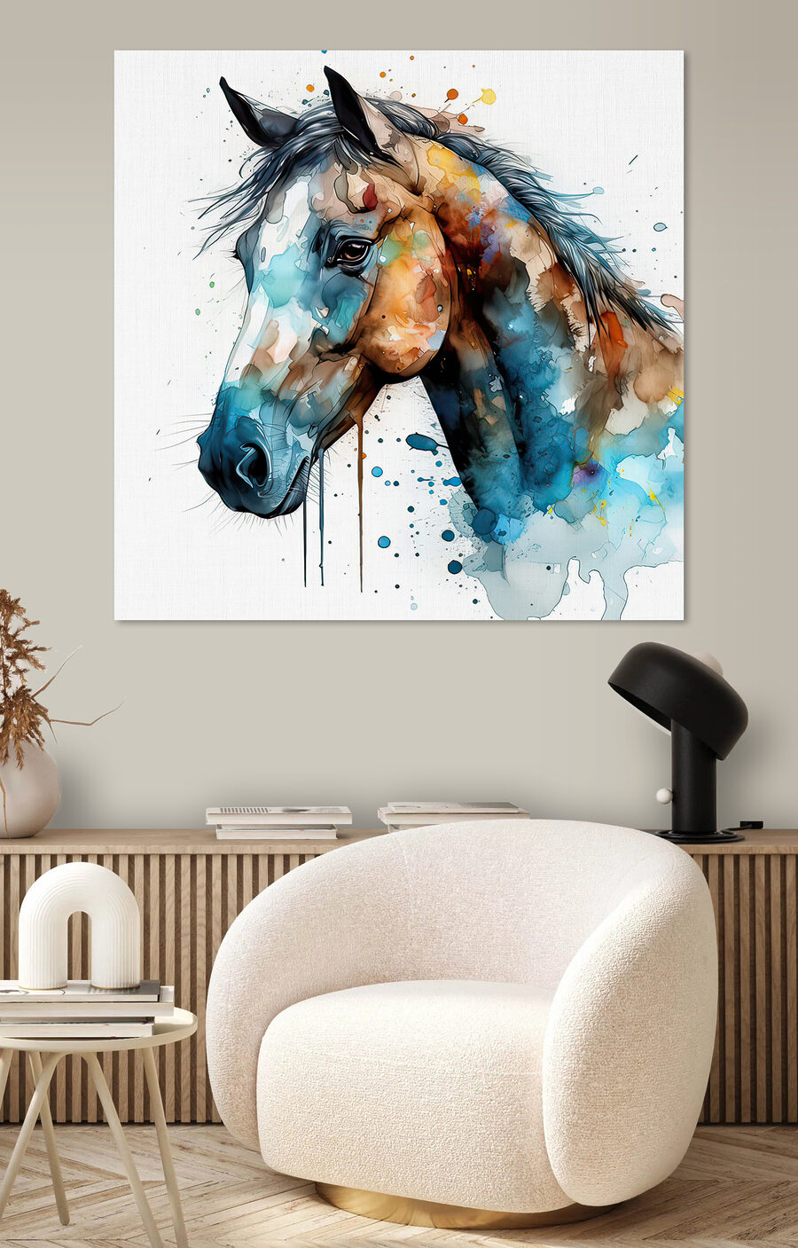 Schilderij van een paard Schilderij van een paard