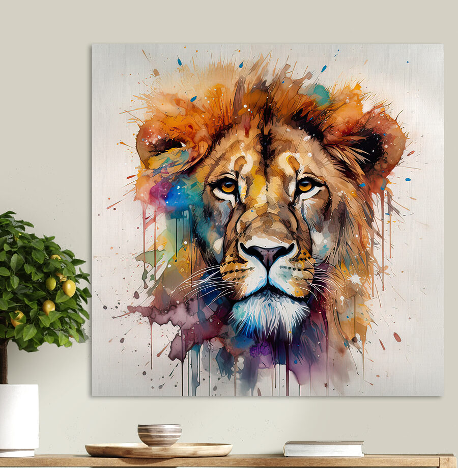 Leeuwenschilderij van een gezicht