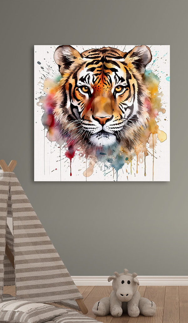 Tijger met kleurrijke spetters Tijger met kleurrijke spetters
