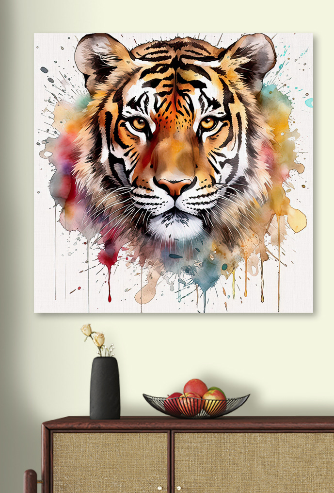 Tijger met kleurrijke spetters Tijger met kleurrijke spetters