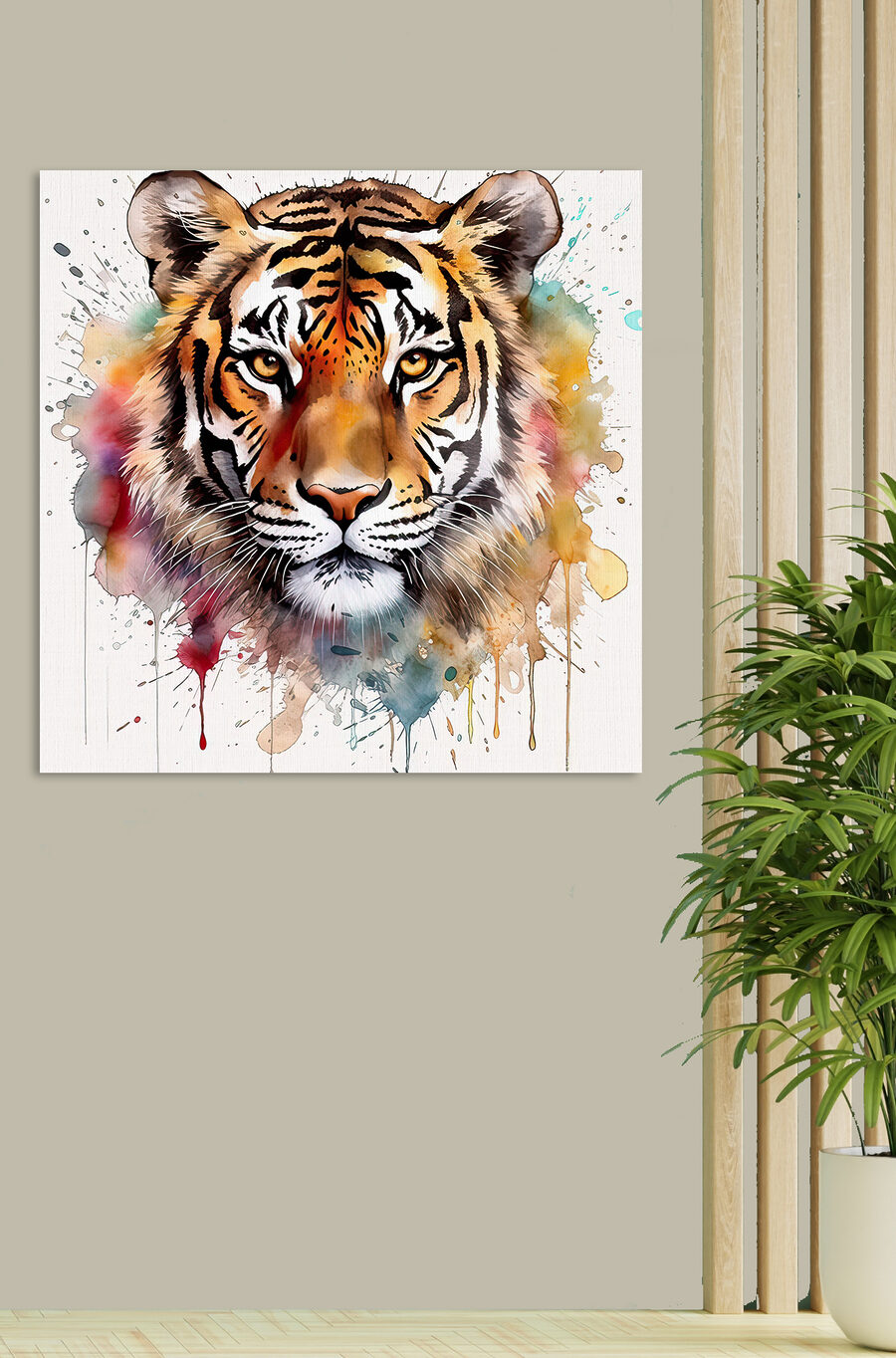 Tijger met kleurrijke spetters Tijger met kleurrijke spetters