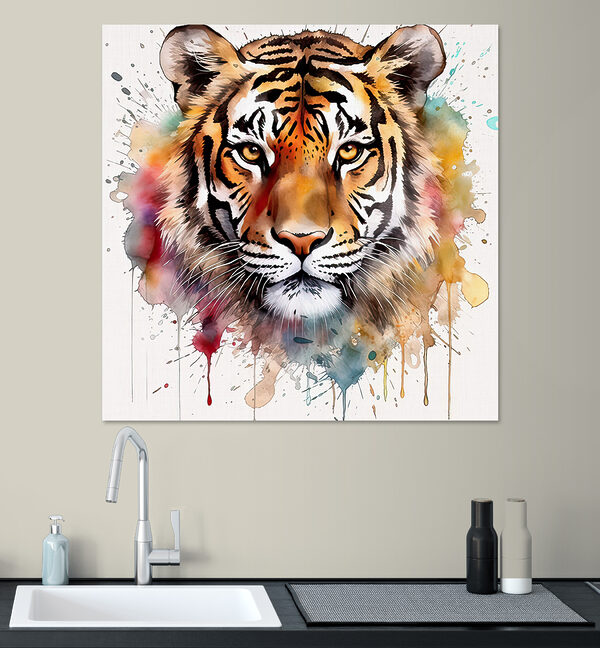 Tijger met kleurrijke spetters Tijger met kleurrijke spetters
