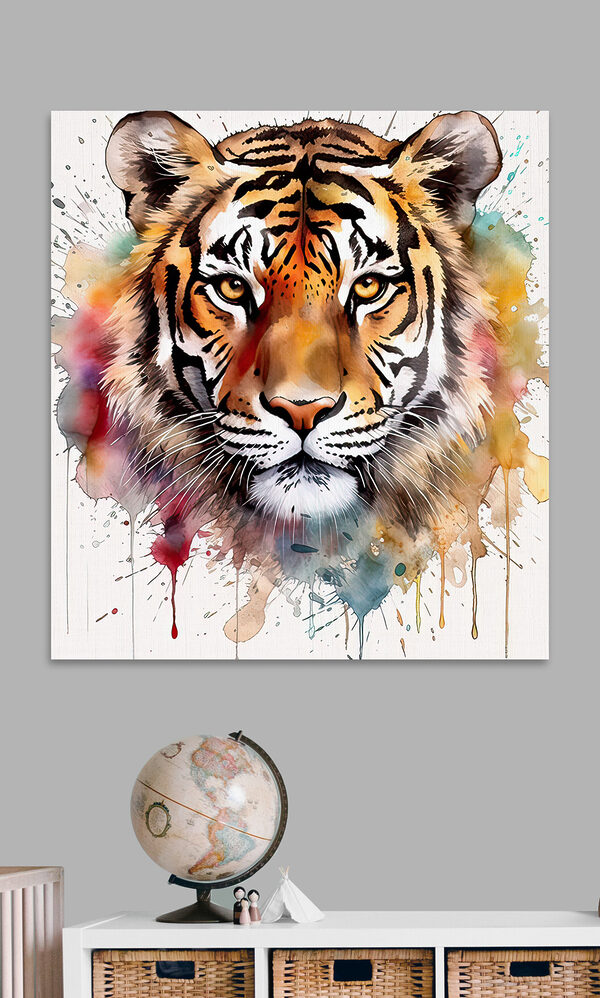 Tijger met kleurrijke spetters Tijger met kleurrijke spetters