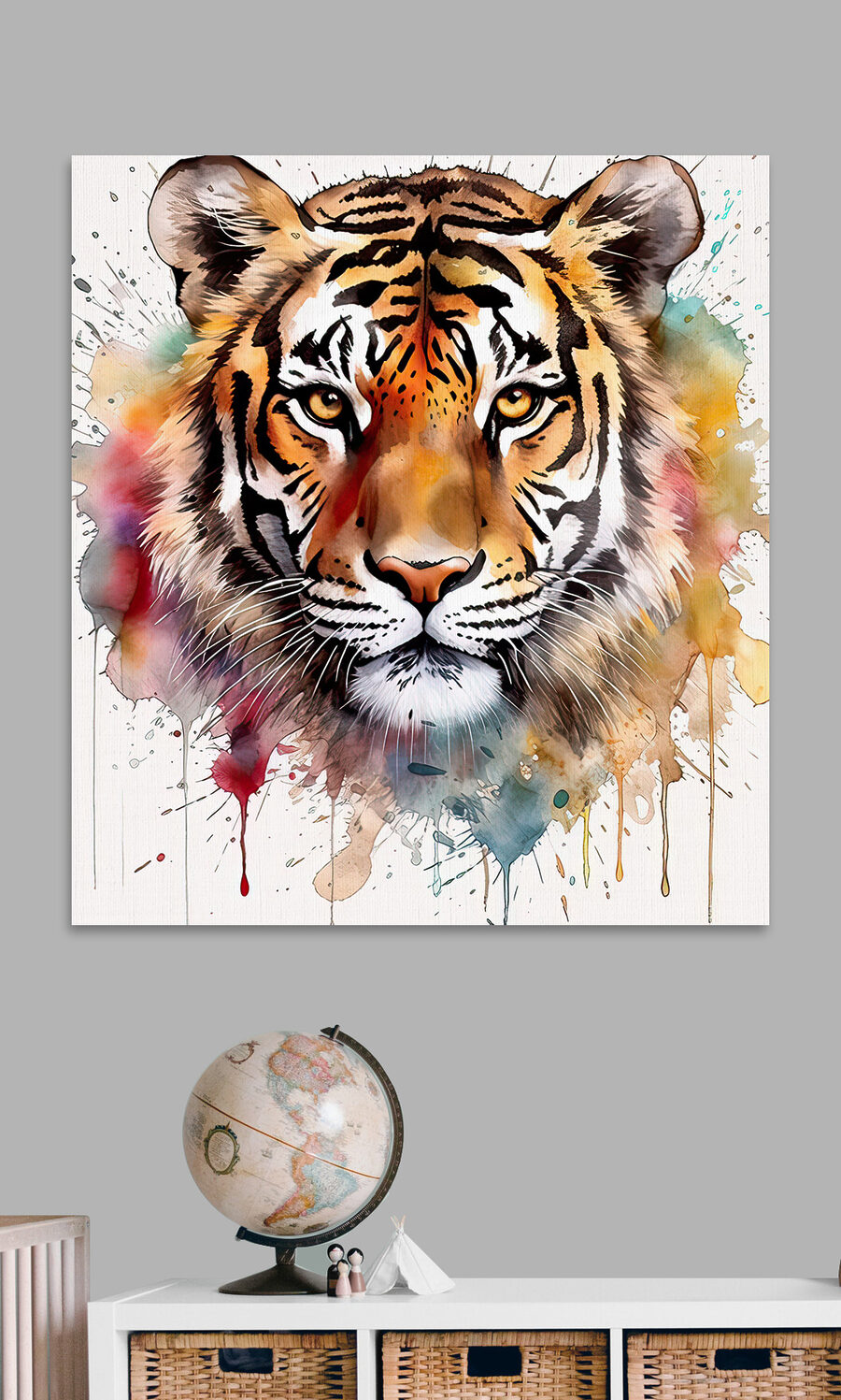 Tijger met kleurrijke spetters Tijger met kleurrijke spetters