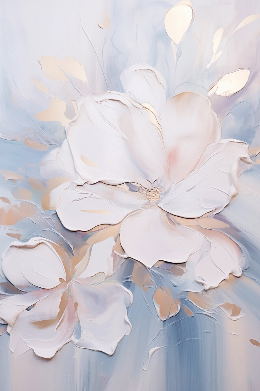Schilderij van bloemen op een wit oppervlak