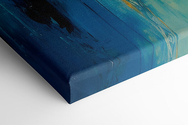 Schilderij van mensen in geel en blauw Schilderij van mensen in geel en blauw