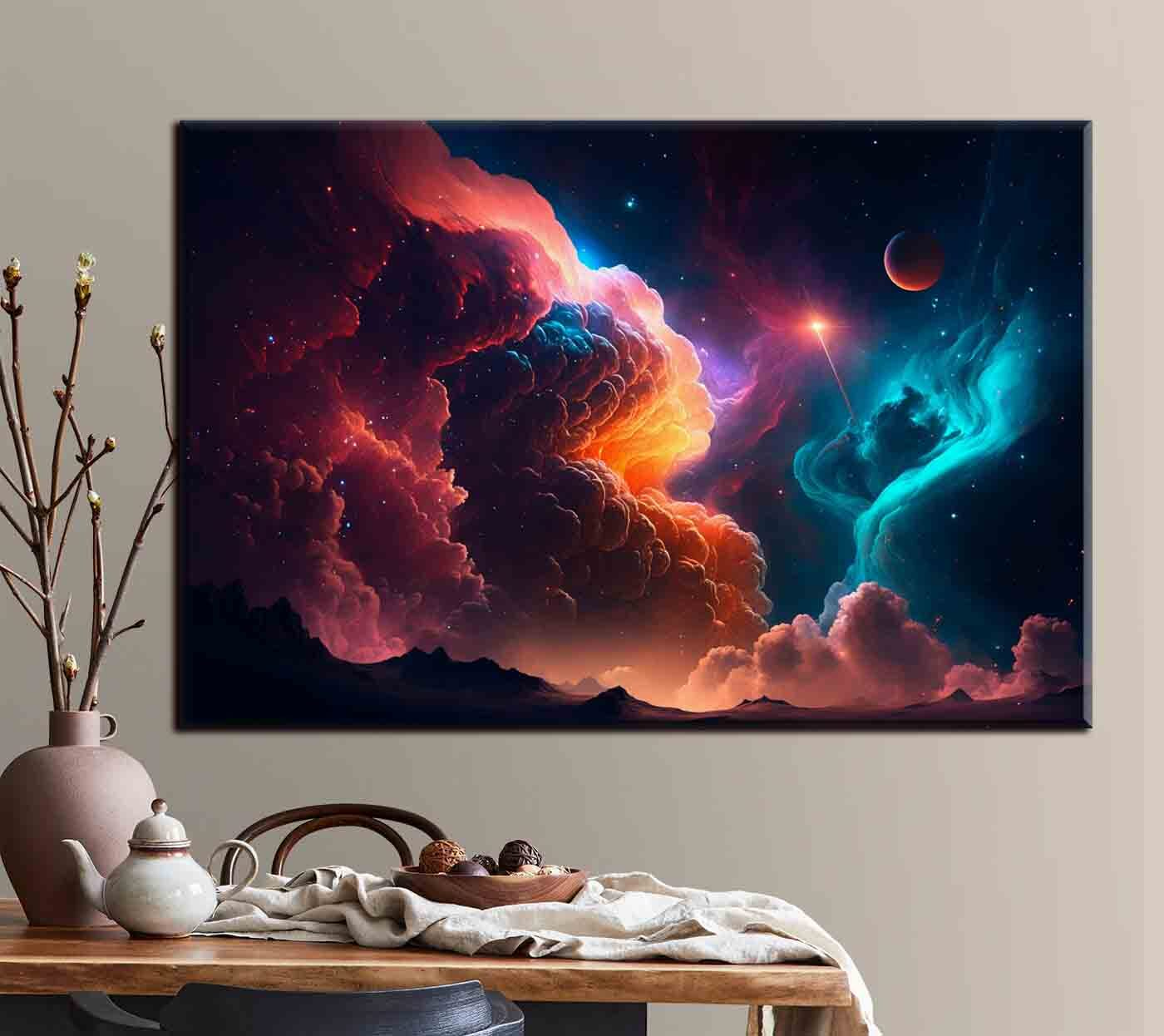 Colorful clouds and stars Colorful clouds and stars