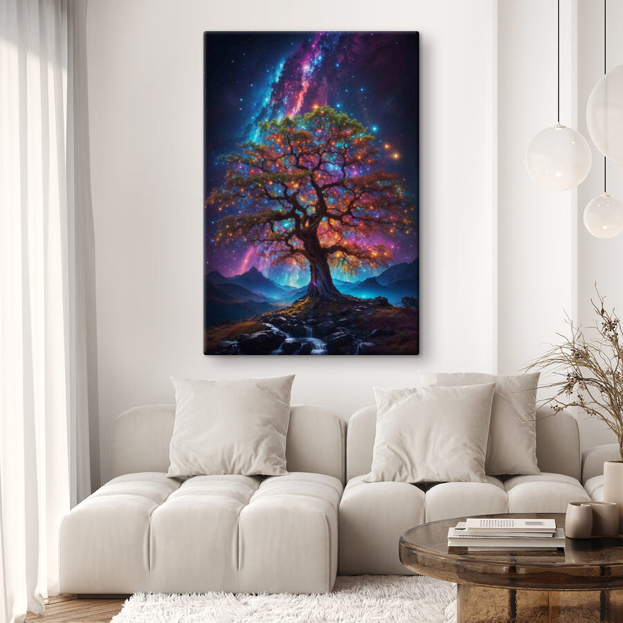 Boom met kleurrijke lichtjes