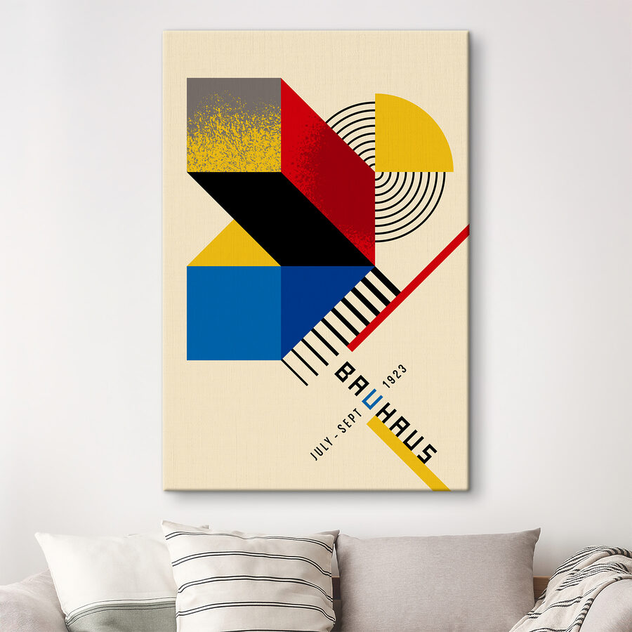 Kleurrijk geometrisch ontwerp met zwart en rood en geel