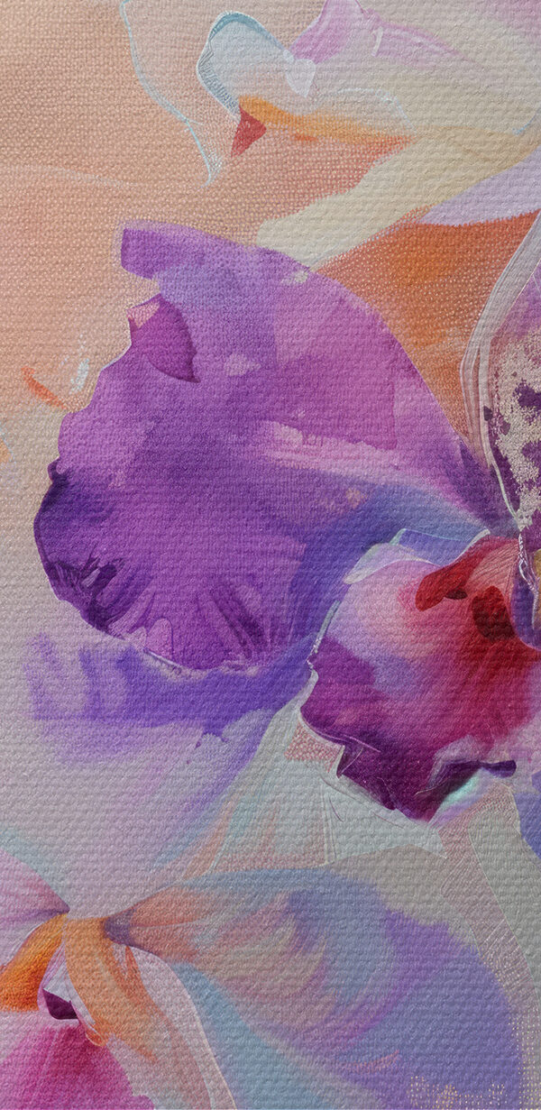 Schilderij van paarse bloemen Schilderij van paarse bloemen