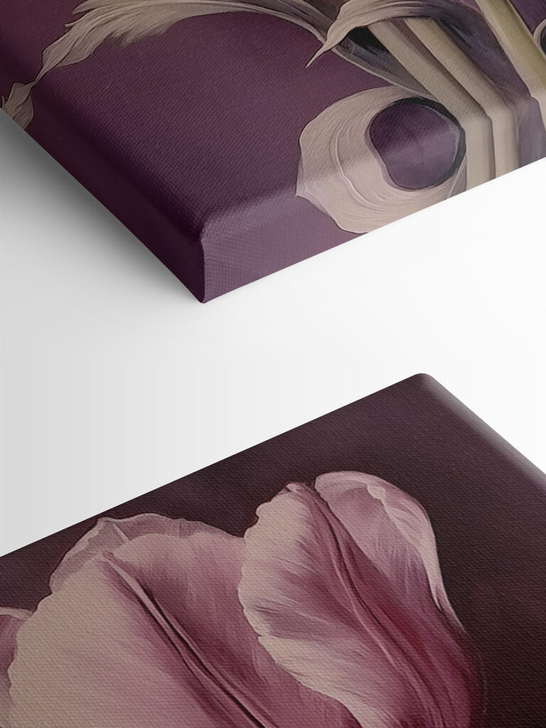 Painting of pink tulips Painting of pink tulips